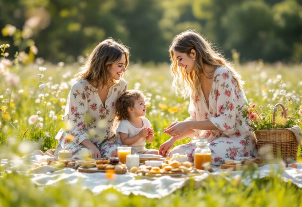 Un dimanche champêtre en robe bohème : inspirations pour une journée en famille au grand air