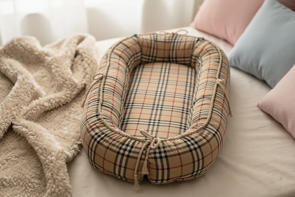Nid d’ange burberry : cocon de douceur et d’élégance pour bébé