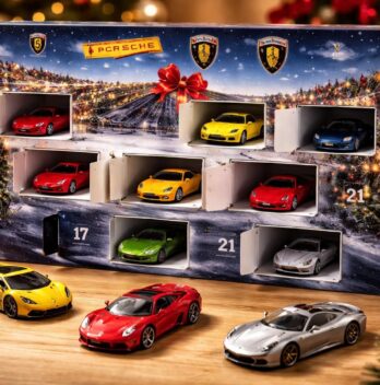 Calendrier avent automobile enfants avec miniatures Porsche, Ferrari et Lamborghini collection Hot Wheels
