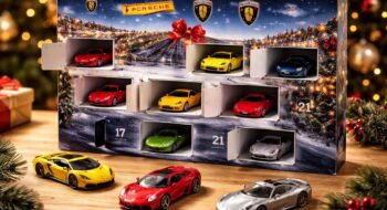 Calendrier avent automobile enfants avec miniatures Porsche, Ferrari et Lamborghini collection Hot Wheels