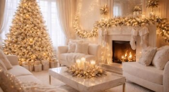 Créer une ambiance magique de Noël avec des guirlandes Noel Forever et du mobilier blanc scintillant