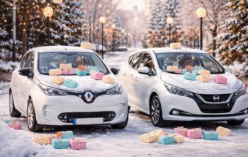 Les lettres magiques du Père Noël livrées en voiture électrique avec Renault Zoé et Nissan Leaf